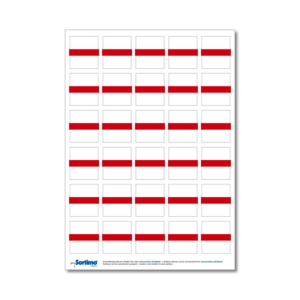 Adhesive labels for inset box 30 in number, red (1 sheet)