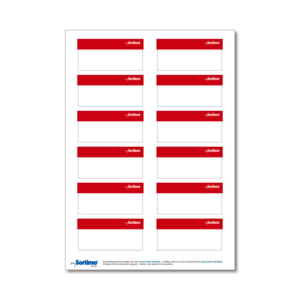 Adhesive labels, red, for BOXXes/cases/clips 12 in number. (1 sheet)